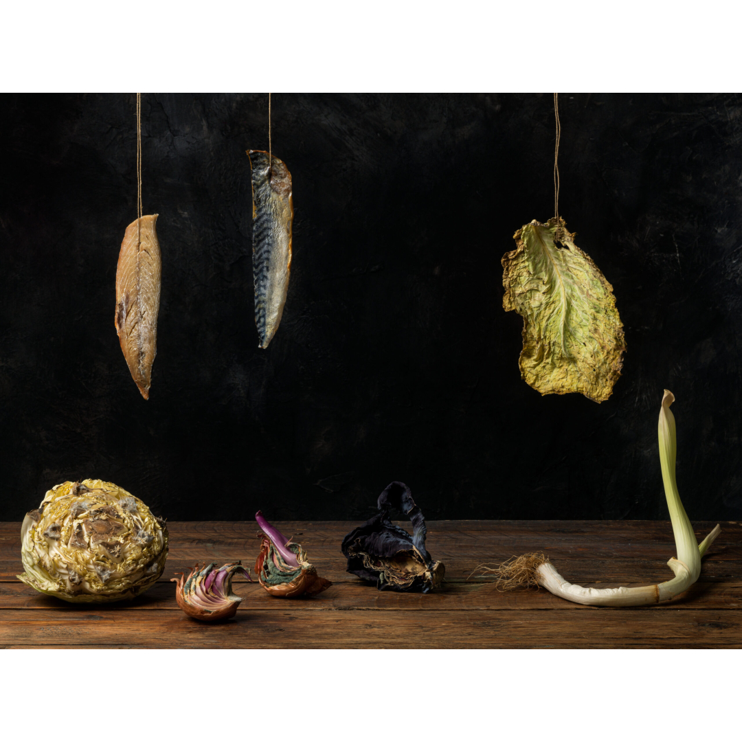 image of hanging decayed vegetables